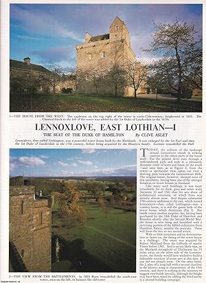 Imagen del vendedor de Lennoxlove, East Lothian. The Seat of The Duke of Hamilton - Parts I and II. Several pictures and accompanying text, removed from an original issue of Country Life Magazine, 1985. a la venta por Cosmo Books