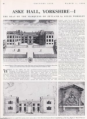 Bild des Verkufers fr Aske Hall, Yorkshire. The Seat of The Marquess of Zetland - Parts I and II. Several pictures and accompanying text, removed from an original issue of Country Life Magazine, 1990. zum Verkauf von Cosmo Books