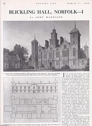 Bild des Verkufers fr Blickling Hall, Norfolk - Parts I and II. Several pictures and accompanying text, removed from an original issue of Country Life Magazine, 1988. zum Verkauf von Cosmo Books