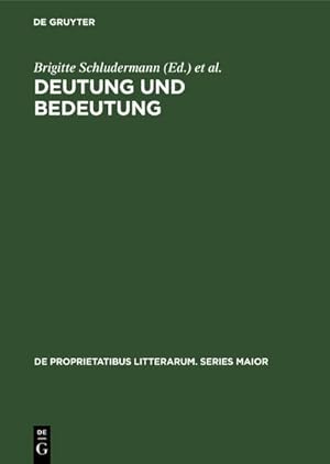 Seller image for Deutung und Bedeutung for sale by BuchWeltWeit Ludwig Meier e.K.
