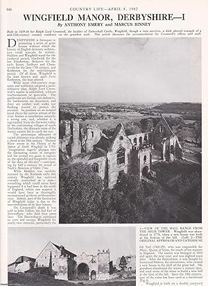 Seller image for Wingfield Manor, Derbyshire - Parts I and II. Several pictures and accompanying text, removed from an original issue of Country Life Magazine, 1982. for sale by Cosmo Books