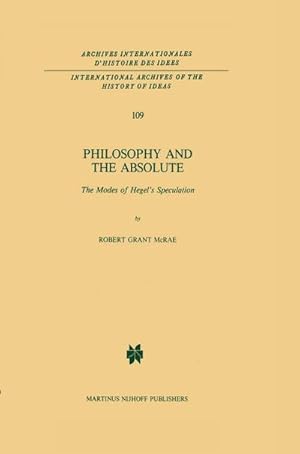 Bild des Verkufers fr Philosophy and the Absolute zum Verkauf von BuchWeltWeit Ludwig Meier e.K.
