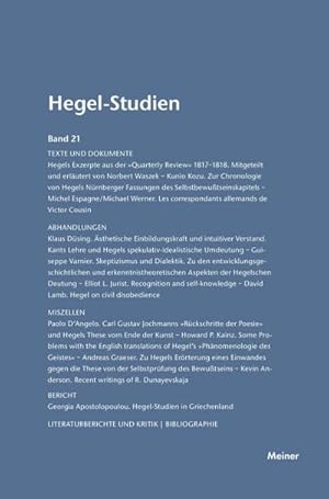 Seller image for Hegel-Studien / Hegel-Studien Band 21 (1986) for sale by BuchWeltWeit Ludwig Meier e.K.