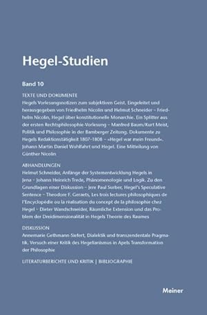 Immagine del venditore per Hegel-Studien / Hegel-Studien venduto da BuchWeltWeit Ludwig Meier e.K.