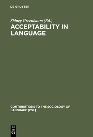 Seller image for Acceptability in Language for sale by BuchWeltWeit Ludwig Meier e.K.