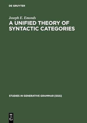 Imagen del vendedor de A Unified Theory of Syntactic Categories a la venta por BuchWeltWeit Ludwig Meier e.K.