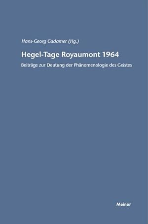 Bild des Verkufers fr Hegel-Tage Royaumont 1964 zum Verkauf von BuchWeltWeit Ludwig Meier e.K.