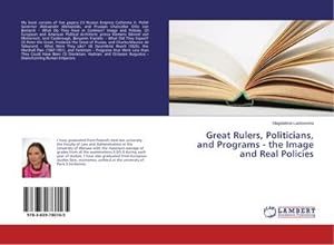 Imagen del vendedor de Great Rulers, Politicians, and Programs - the Image and Real Policies a la venta por BuchWeltWeit Ludwig Meier e.K.