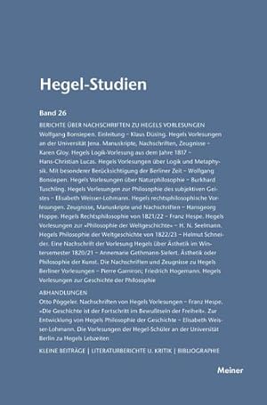 Imagen del vendedor de Hegel-Studien / Hegel-Studien Band 26 (1991) a la venta por BuchWeltWeit Ludwig Meier e.K.