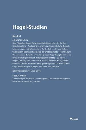 Imagen del vendedor de Hegel-Studien / Hegel-Studien Band 31 (1996) a la venta por BuchWeltWeit Ludwig Meier e.K.