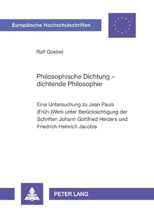 Seller image for Philosophische Dichtung  dichtende Philosophie for sale by BuchWeltWeit Ludwig Meier e.K.