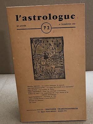 Bild des Verkufers fr Revue l'astrologue n 72 zum Verkauf von librairie philippe arnaiz