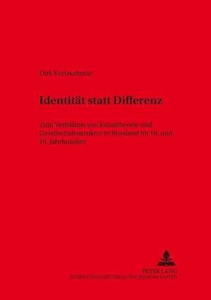 Immagine del venditore per Identitt statt Differenz venduto da BuchWeltWeit Ludwig Meier e.K.