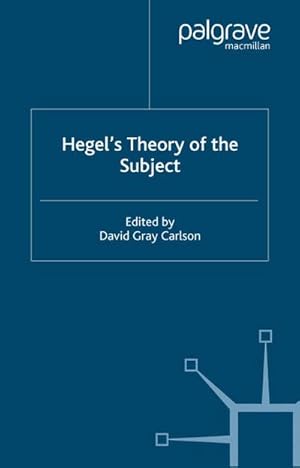 Imagen del vendedor de Hegels Theory of the Subject a la venta por BuchWeltWeit Ludwig Meier e.K.