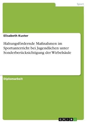 Bild des Verkufers fr Haltungsfrdernde Manahmen im Sportunterricht bei Jugendlichen unter Sonderbercksichtigung der Wirbelsule zum Verkauf von BuchWeltWeit Ludwig Meier e.K.