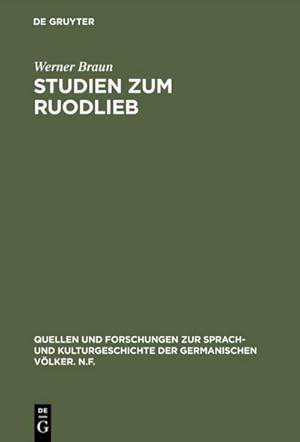 Bild des Verkufers fr Studien zum Ruodlieb zum Verkauf von BuchWeltWeit Ludwig Meier e.K.