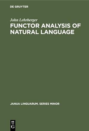 Immagine del venditore per Functor Analysis of Natural Language venduto da BuchWeltWeit Ludwig Meier e.K.