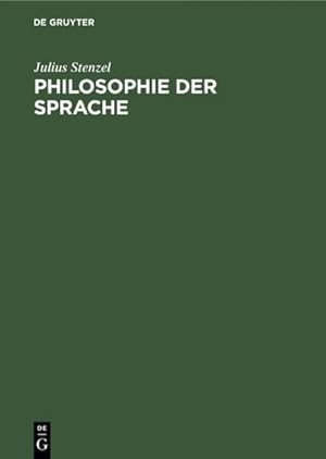 Bild des Verkufers fr Philosophie der Sprache zum Verkauf von BuchWeltWeit Ludwig Meier e.K.