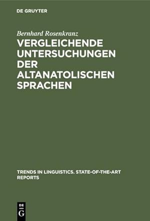 Image du vendeur pour Vergleichende Untersuchungen der altanatolischen Sprachen mis en vente par BuchWeltWeit Ludwig Meier e.K.