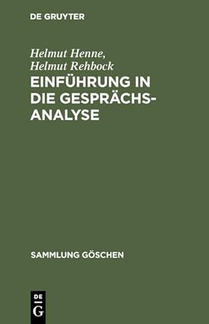Seller image for Einfhrung in die Gesprchsanalyse for sale by BuchWeltWeit Ludwig Meier e.K.