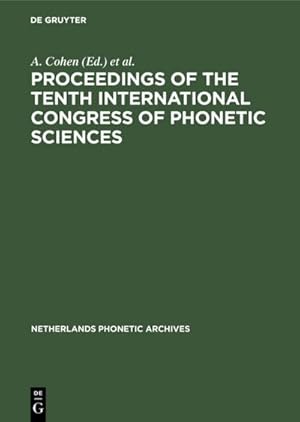 Imagen del vendedor de Proceedings of the Tenth International Congress of Phonetic Sciences a la venta por BuchWeltWeit Ludwig Meier e.K.