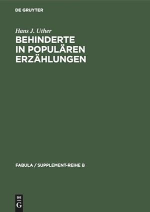 Image du vendeur pour Behinderte in populren Erzhlungen mis en vente par BuchWeltWeit Ludwig Meier e.K.