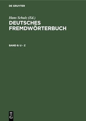 Bild des Verkufers fr U - Z zum Verkauf von BuchWeltWeit Ludwig Meier e.K.