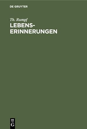 Image du vendeur pour Lebenserinnerungen mis en vente par BuchWeltWeit Ludwig Meier e.K.
