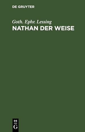 Bild des Verkufers fr Nathan der Weise zum Verkauf von BuchWeltWeit Ludwig Meier e.K.