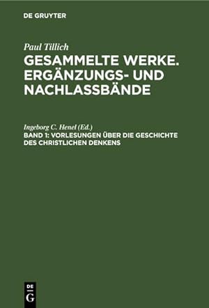 Bild des Verkufers fr Vorlesungen ber die Geschichte des christlichen Denkens zum Verkauf von BuchWeltWeit Ludwig Meier e.K.