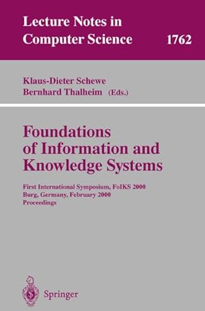 Seller image for Foundations of Information and Knowledge Systems for sale by BuchWeltWeit Ludwig Meier e.K.