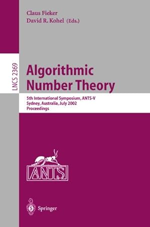 Bild des Verkufers fr Algorithmic Number Theory zum Verkauf von BuchWeltWeit Ludwig Meier e.K.