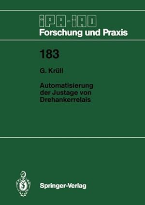 Seller image for Automatisierung der Justage von Drehankerrelais for sale by BuchWeltWeit Ludwig Meier e.K.