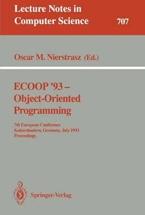 Seller image for ECOOP '93 - Object-Oriented Programming for sale by BuchWeltWeit Ludwig Meier e.K.