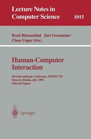 Imagen del vendedor de Human-Computer Interaction a la venta por BuchWeltWeit Ludwig Meier e.K.