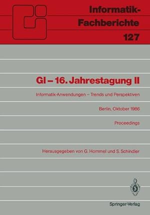 Image du vendeur pour GI  16. Jahrestagung II mis en vente par BuchWeltWeit Ludwig Meier e.K.