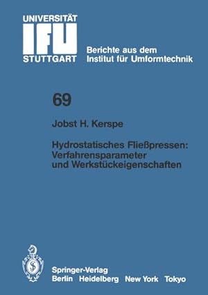 Seller image for Hydrostatisches Fliepressen: Verfahrensparameter und Werkstckeigenschaften for sale by BuchWeltWeit Ludwig Meier e.K.