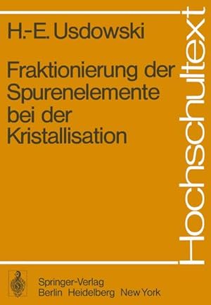 Seller image for Fraktionierung der Spurenelemente bei der Kristallisation for sale by BuchWeltWeit Ludwig Meier e.K.