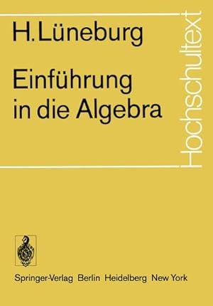 Imagen del vendedor de Einfhrung in die Algebra a la venta por BuchWeltWeit Ludwig Meier e.K.