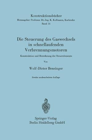 Bild des Verkufers fr Die Steuerung des Gaswechsels in schnellaufenden Verbrennungsmotoren zum Verkauf von BuchWeltWeit Ludwig Meier e.K.