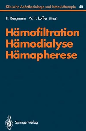 Immagine del venditore per Hmofiltration, Hmodialyse, Hmapherese venduto da BuchWeltWeit Ludwig Meier e.K.