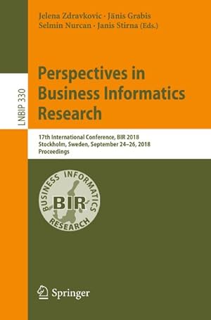 Imagen del vendedor de Perspectives in Business Informatics Research a la venta por BuchWeltWeit Ludwig Meier e.K.