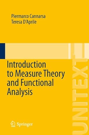 Bild des Verkufers fr Introduction to Measure Theory and Functional Analysis zum Verkauf von BuchWeltWeit Ludwig Meier e.K.