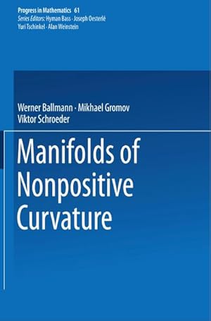 Image du vendeur pour Manifolds of Nonpositive Curvature mis en vente par BuchWeltWeit Ludwig Meier e.K.