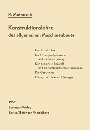 Image du vendeur pour Konstruktionslehre des allgemeinen Maschinenbaues mis en vente par BuchWeltWeit Ludwig Meier e.K.