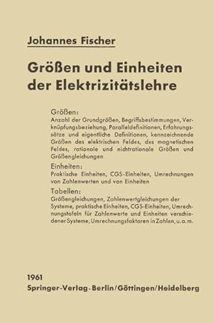 Immagine del venditore per Gren und Einheiten der Elektrizittslehre venduto da BuchWeltWeit Ludwig Meier e.K.