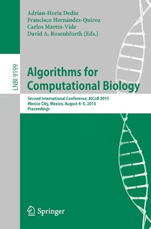 Imagen del vendedor de Algorithms for Computational Biology a la venta por BuchWeltWeit Ludwig Meier e.K.