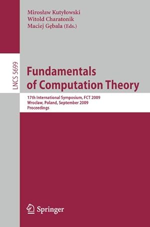 Immagine del venditore per Fundamentals of Computation Theory venduto da BuchWeltWeit Ludwig Meier e.K.