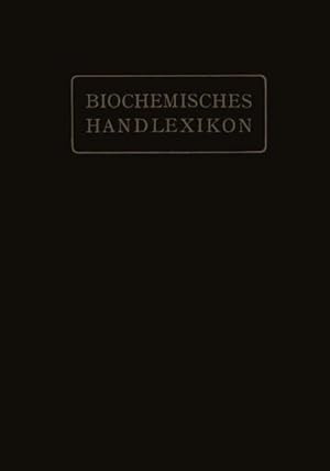 Image du vendeur pour Biochemisches Handlexikon mis en vente par BuchWeltWeit Ludwig Meier e.K.