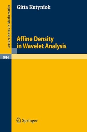 Immagine del venditore per Affine Density in Wavelet Analysis venduto da BuchWeltWeit Ludwig Meier e.K.